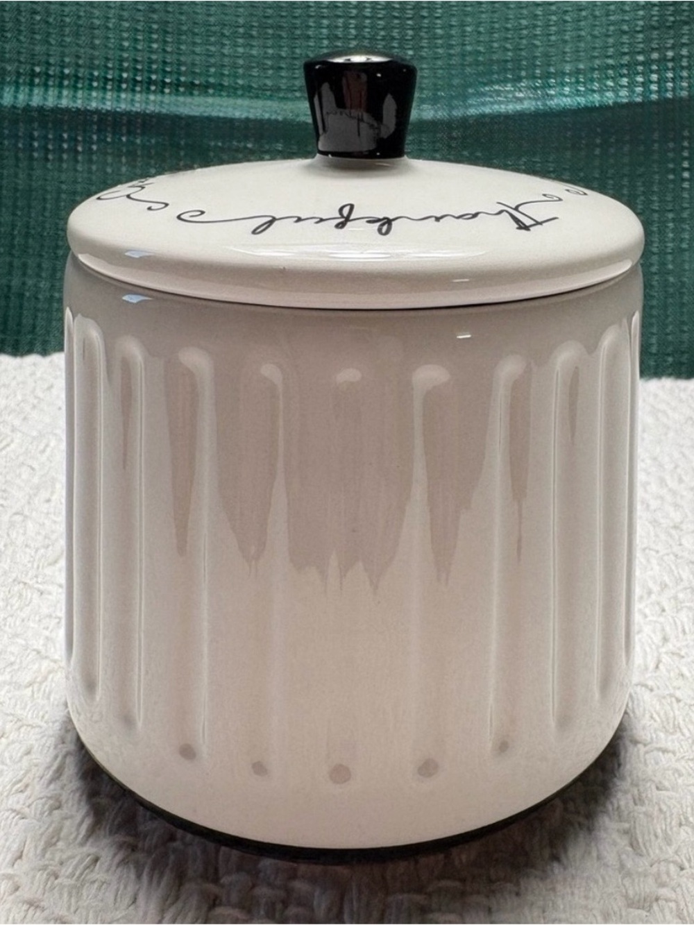 Robert Stanley Gratitude Ceramic Jar Canister-“Thankful-Grateful-Blessed” on Lid